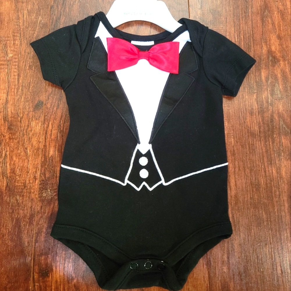 Boys 3 month tuxedo onesie